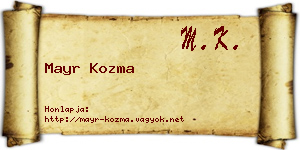 Mayr Kozma névjegykártya